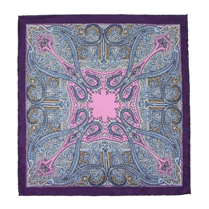 Light Blue Paisley Pocket Square