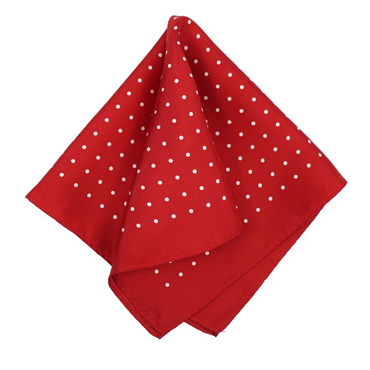 Red Polka Dot Pocket Square